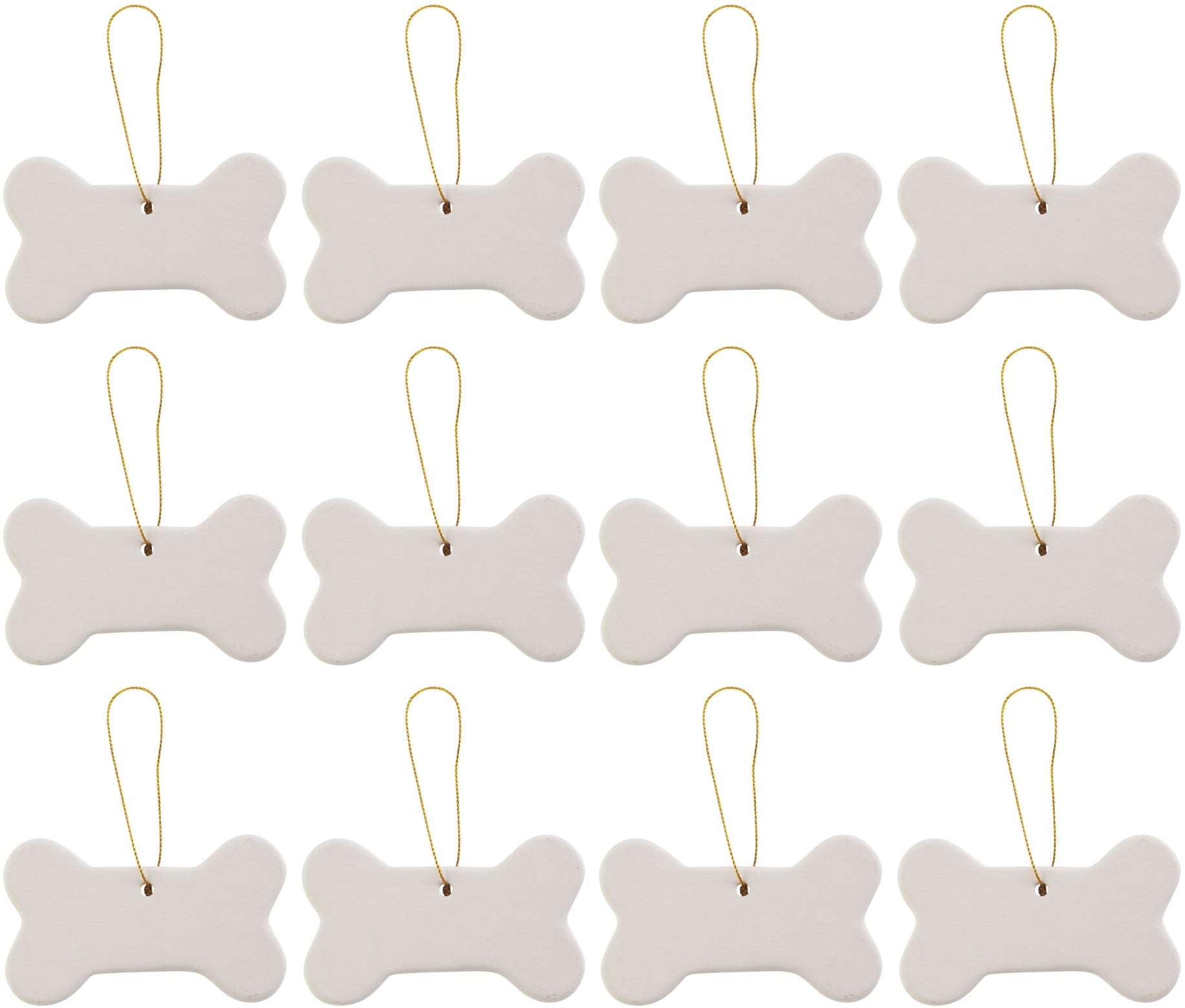 Ready to Paint DIY Ceramic Bisque Bone Shape Ornaments with Hanger for - for christmas