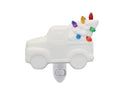 Creative Hobbies Ceramic Bisque Truck with Tree Night Light - Unpainted DIY Ceramic Vintage Truck Night Light with LED Bulb