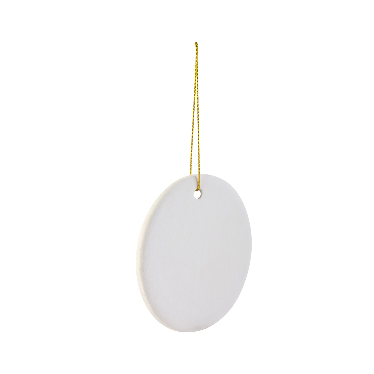 Ready to Paint DIY Ceramic Bisque Round Circle Ornaments with Hanger for - detail
