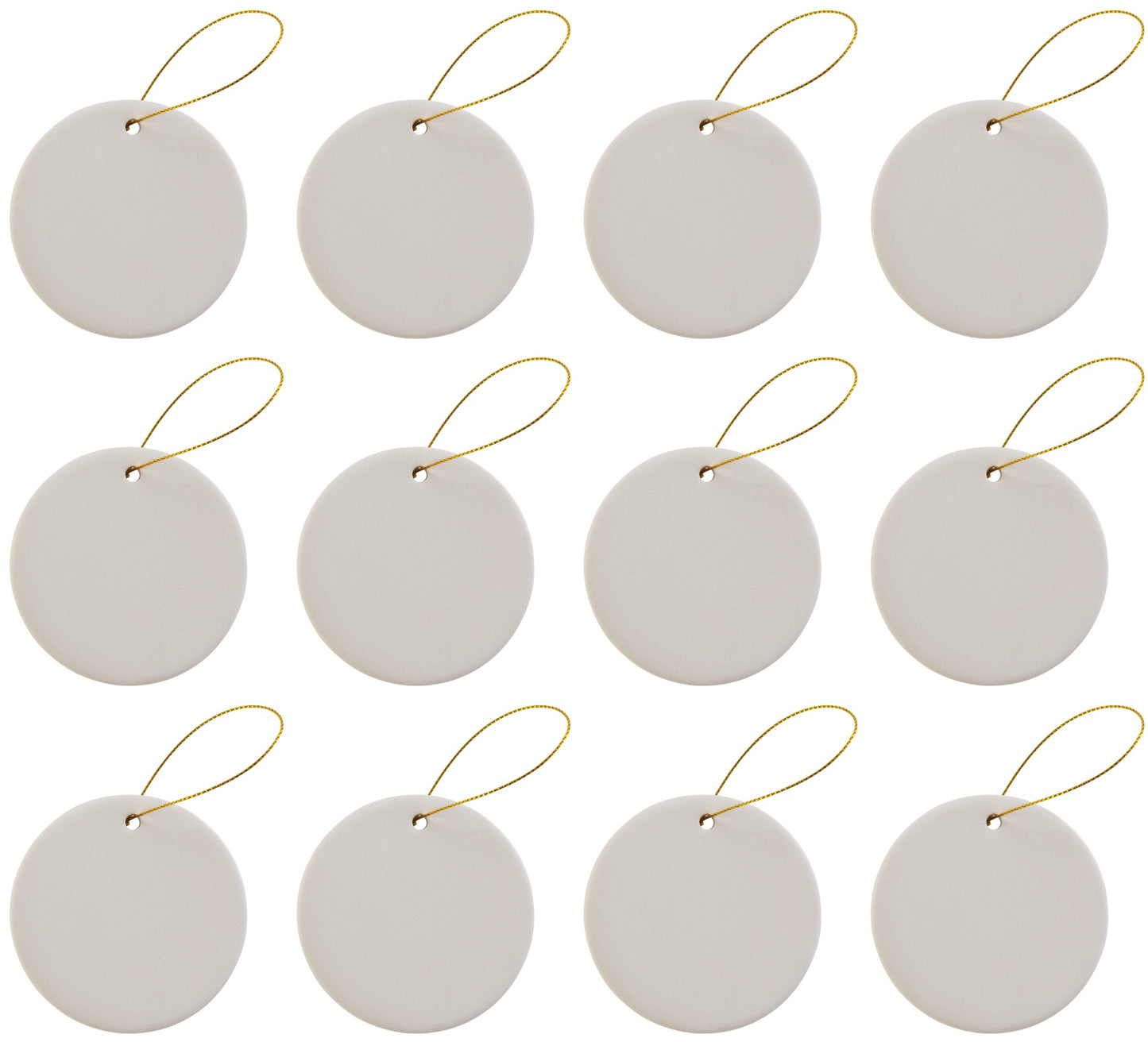 Ready to Paint DIY Ceramic Bisque Round Circle Ornaments with Hanger for - for christmas
