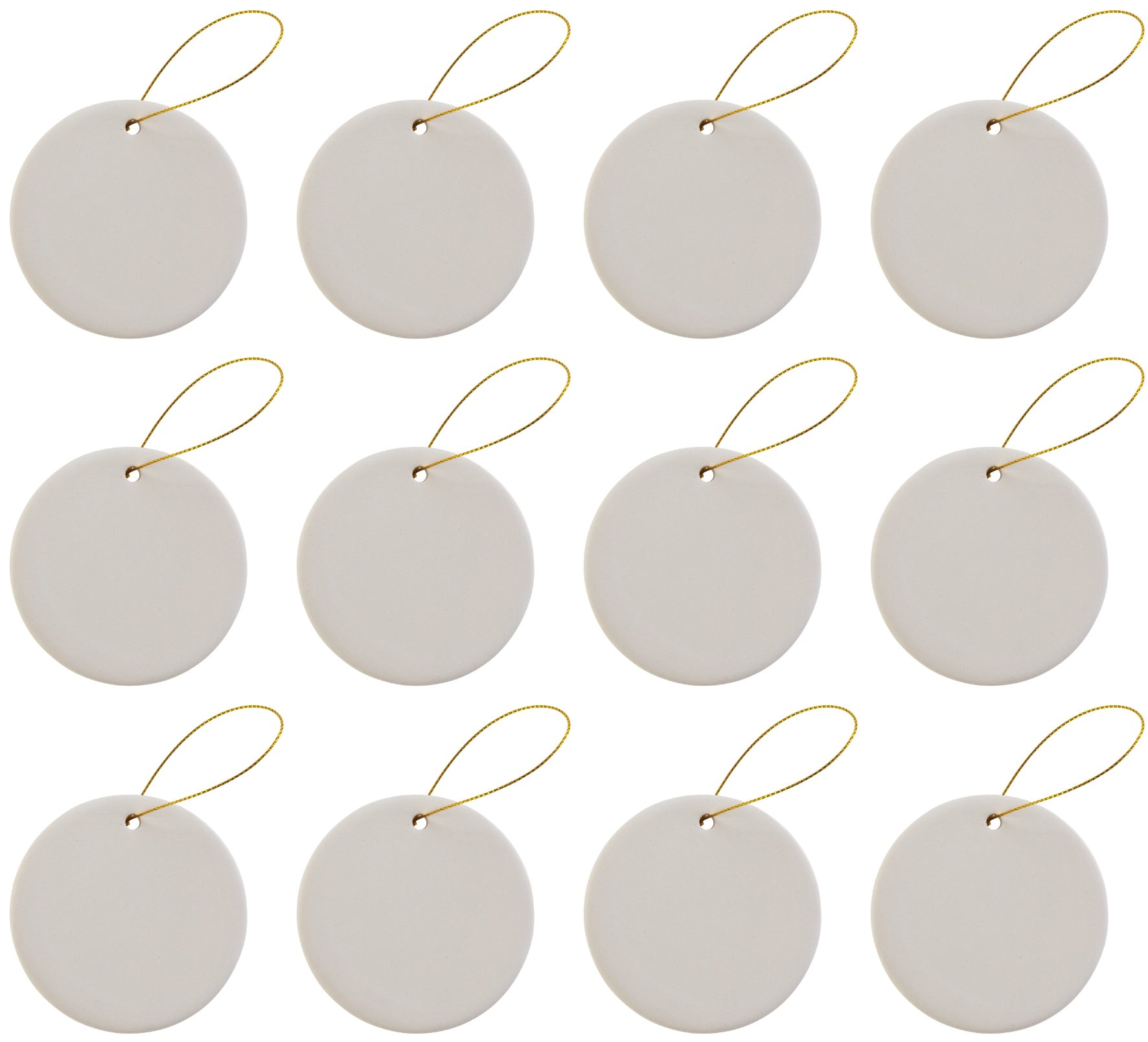 Ready to Paint DIY Ceramic Bisque Round Circle Ornaments with Hanger for - for christmas