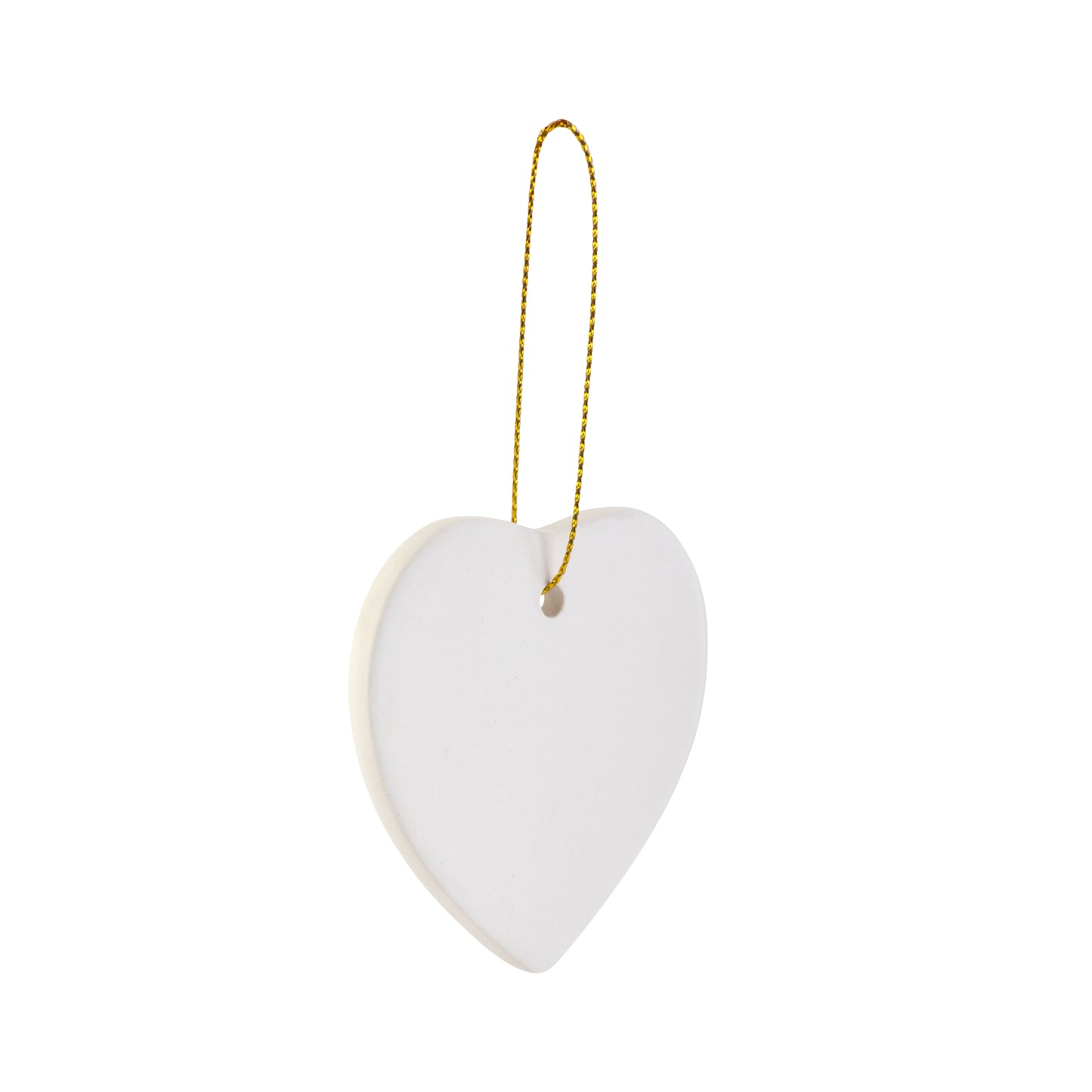 Ready to Paint DIY Ceramic Bisque Heart Ornaments with Hanger for Christmas - detail