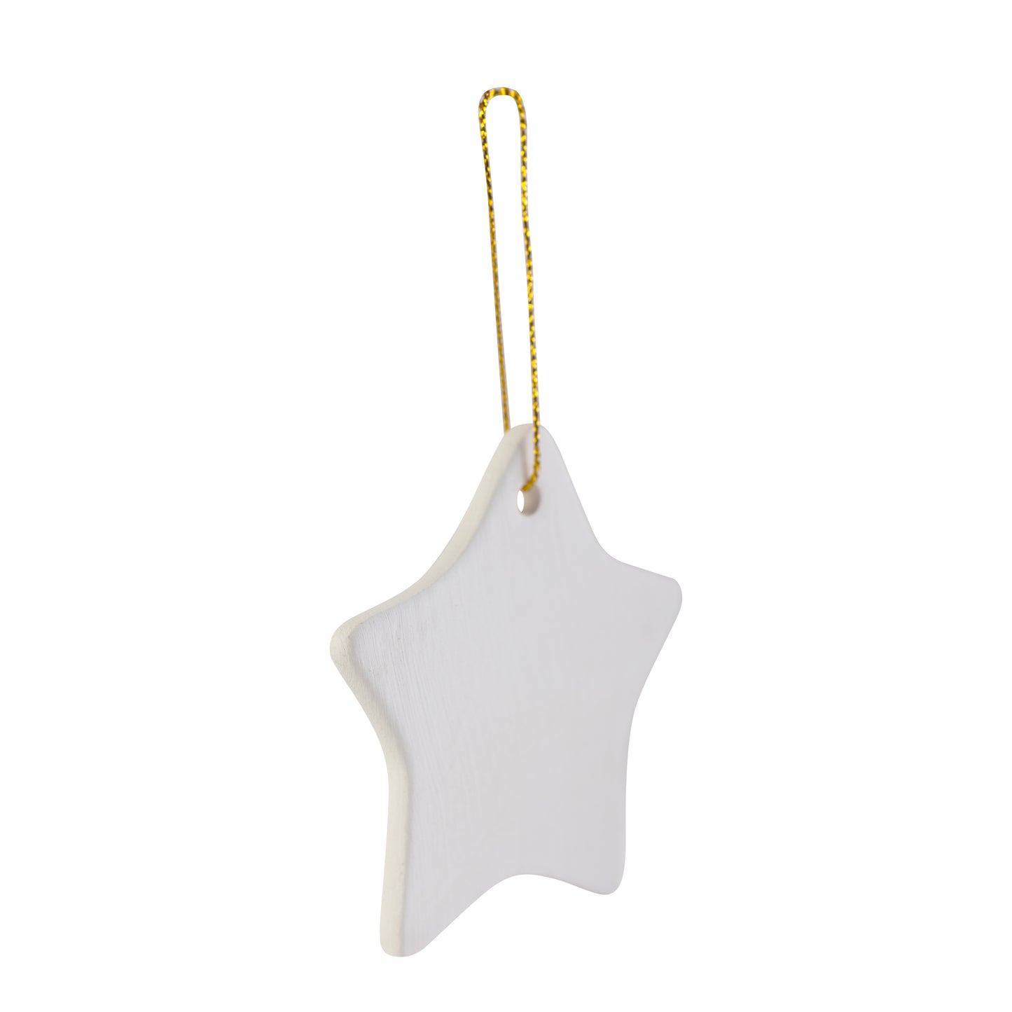Ready to Paint DIY Ceramic Bisque Star Shaped Ornaments with Hanger for - detail