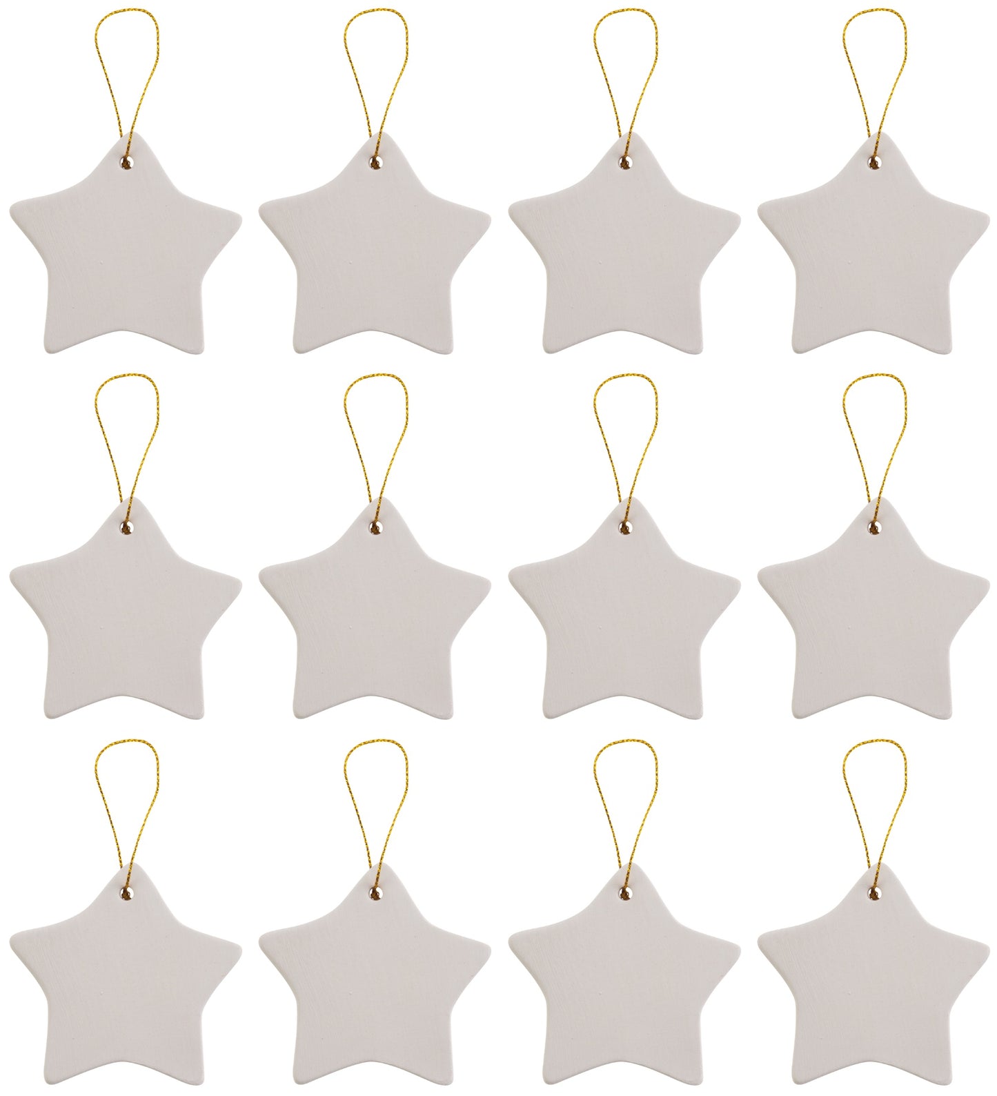 Ready to Paint DIY Ceramic Bisque Star Shaped Ornaments with Hanger for - for christmas