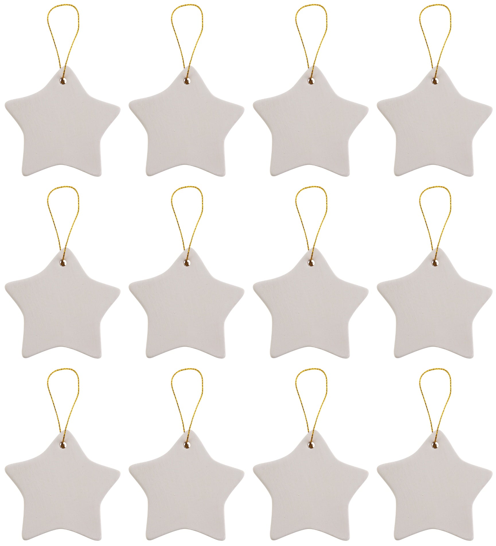 Ready to Paint DIY Ceramic Bisque Star Shaped Ornaments with Hanger for - for christmas