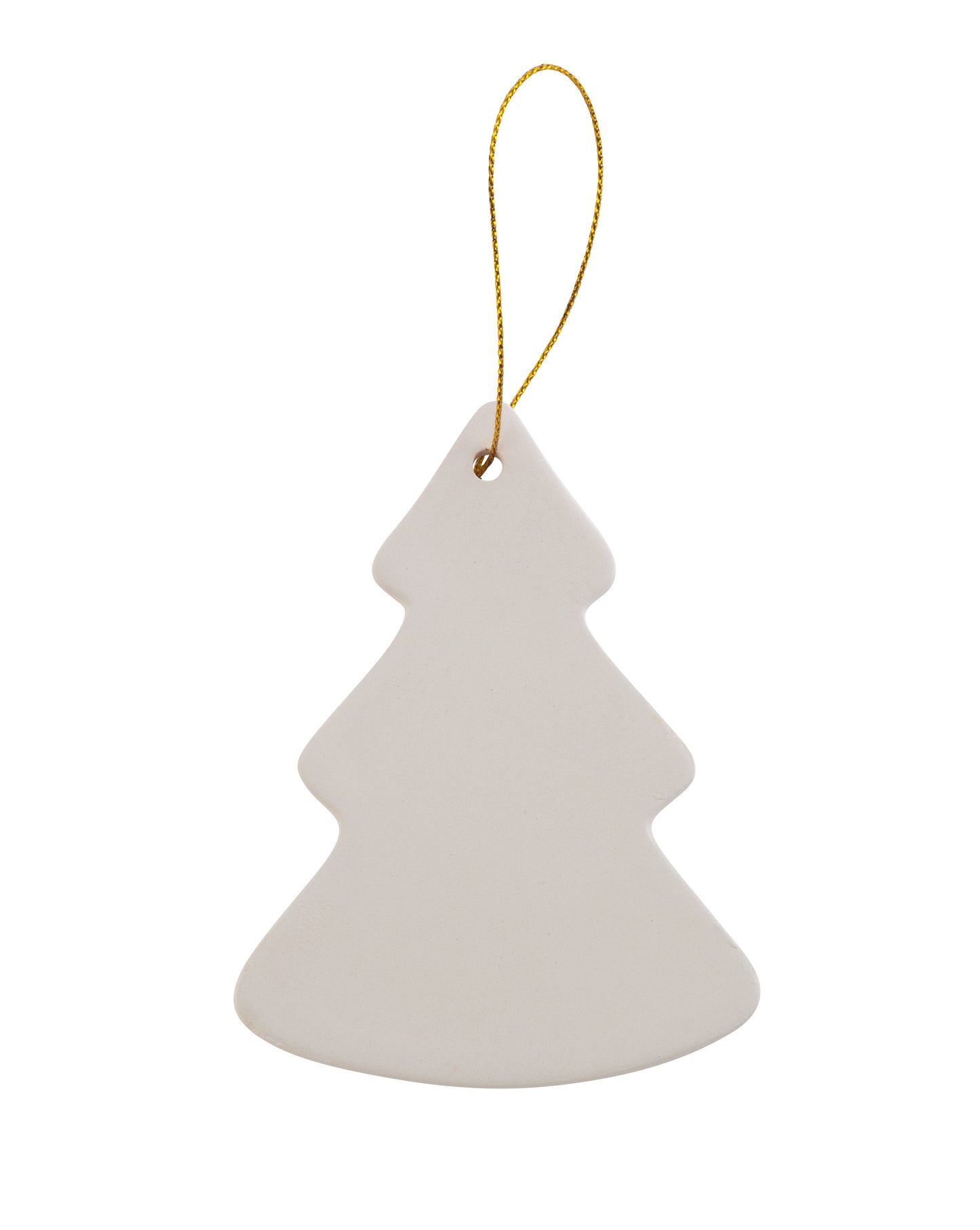 Ready to Paint DIY Ceramic Bisque Tree Shape Ornaments with Hanger for - detail