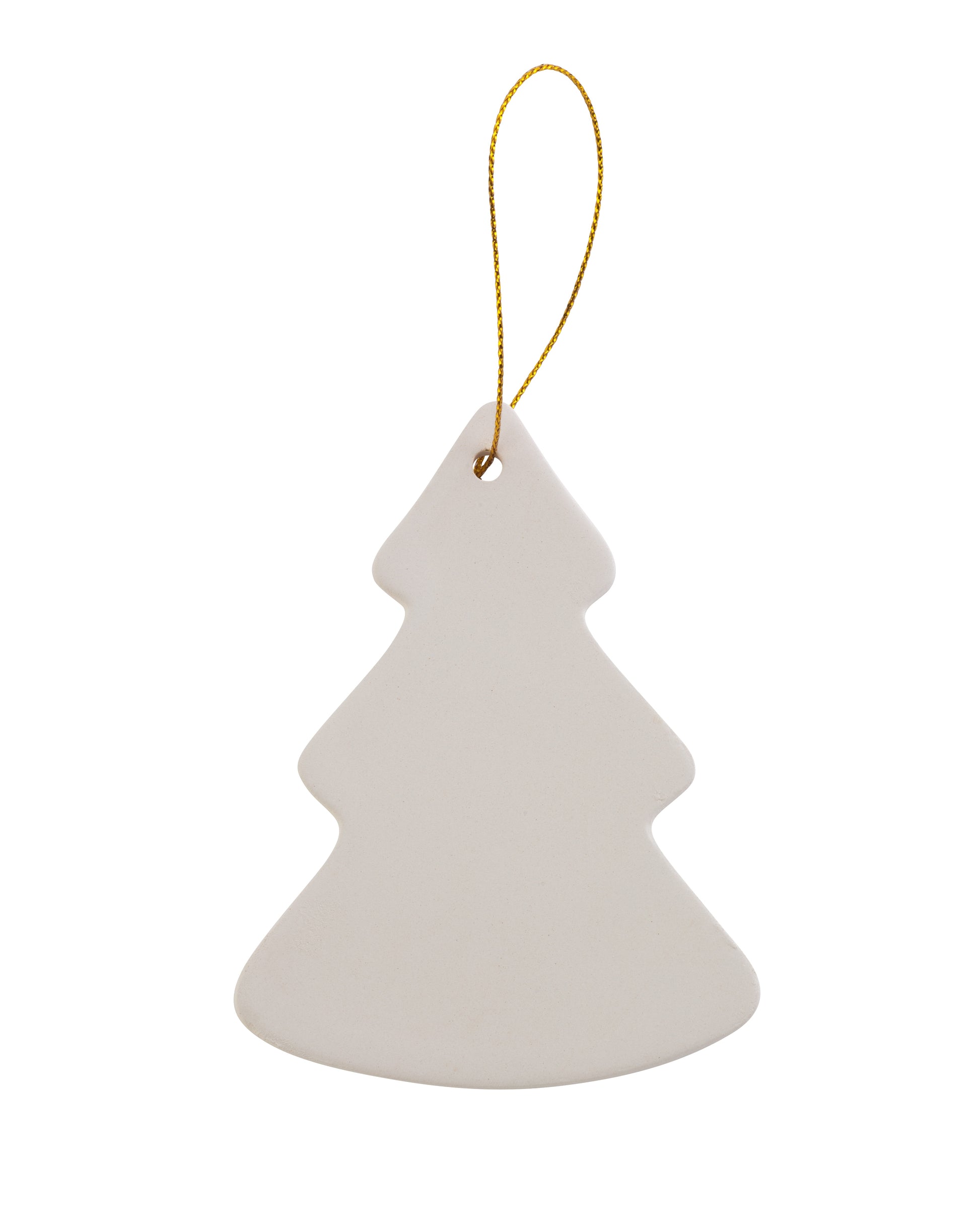 Ready to Paint DIY Ceramic Bisque Tree Shape Ornaments with Hanger for - detail