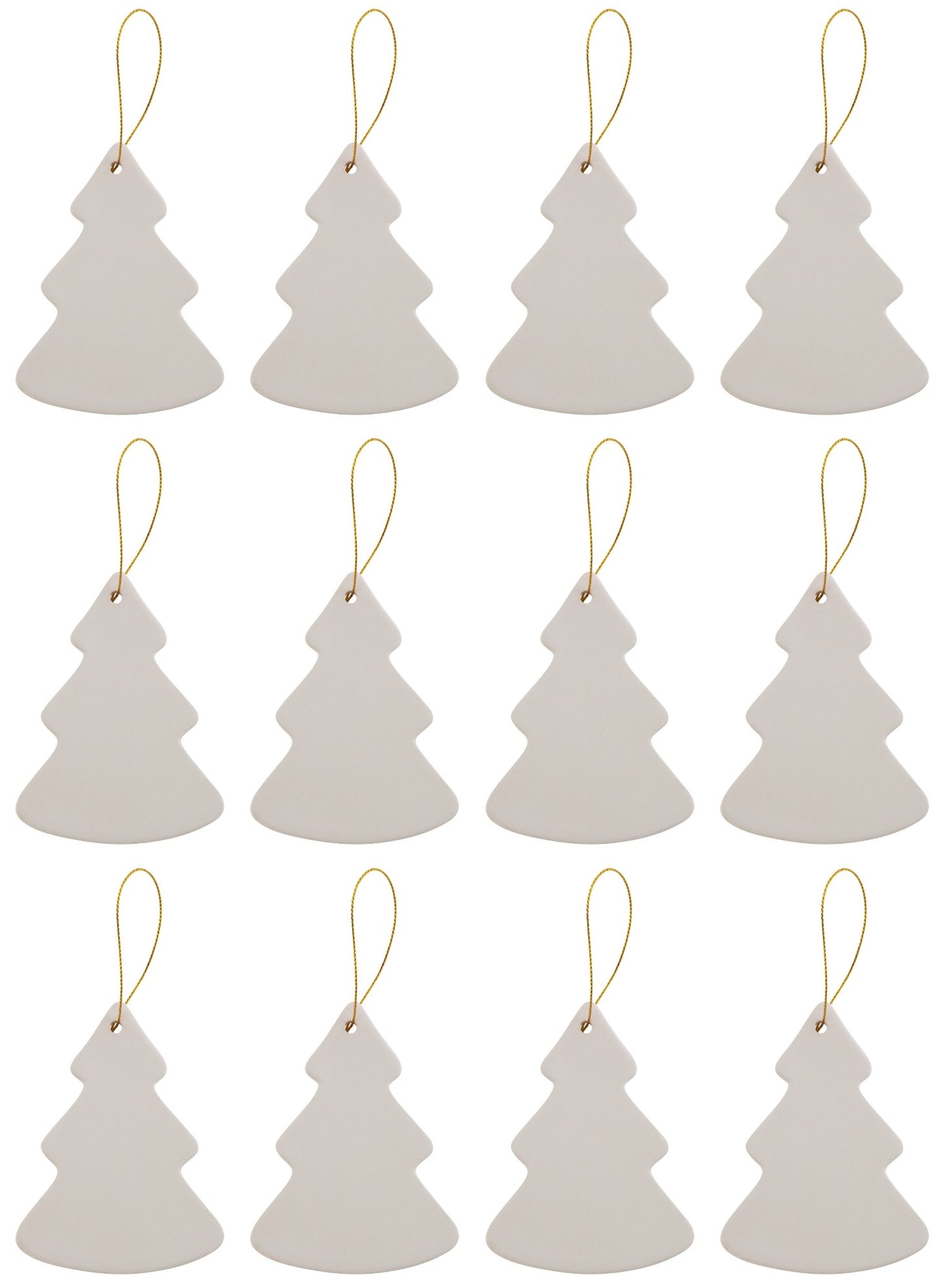 Ready to Paint DIY Ceramic Bisque Tree Shape Ornaments with Hanger for - for christmas