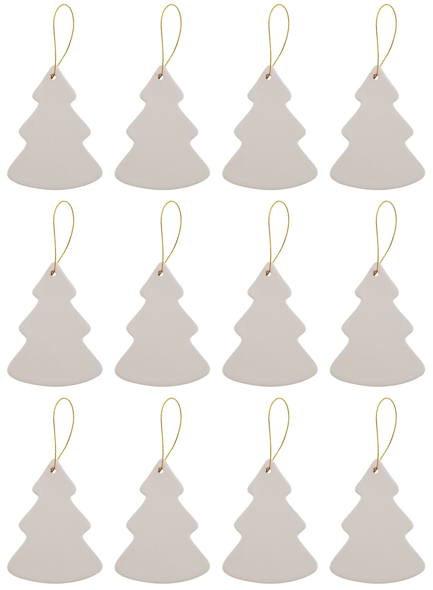 Ready to Paint DIY Ceramic Bisque Tree Shape Ornaments with Hanger for - for christmas