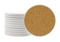 Ceramic Tiles for Crafts and Coasters - 4" Round Tiles with Cork Backers | 12 Pack