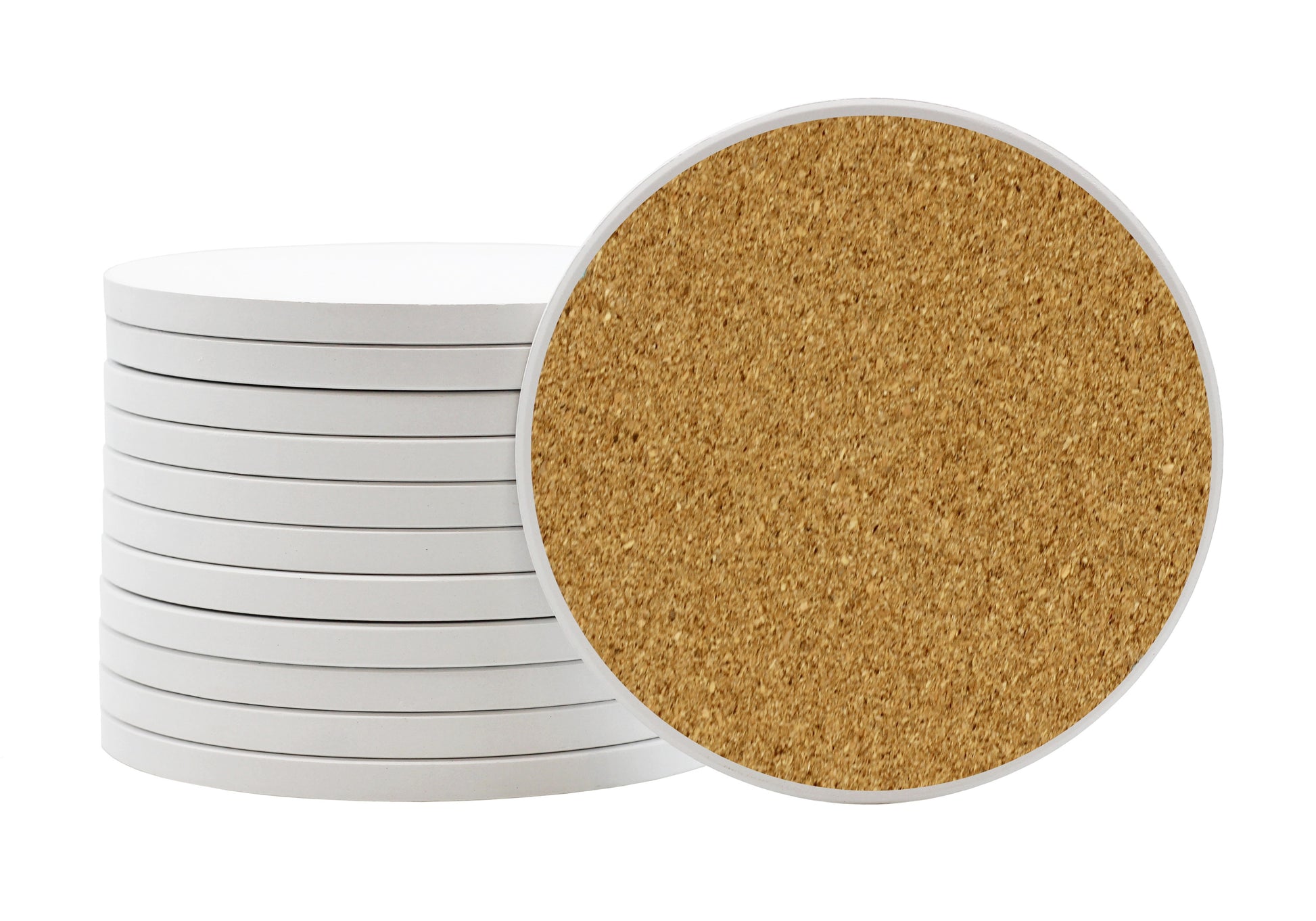 Ceramic Tiles for Crafts and Coasters - 4" Round Tiles with Cork Backers