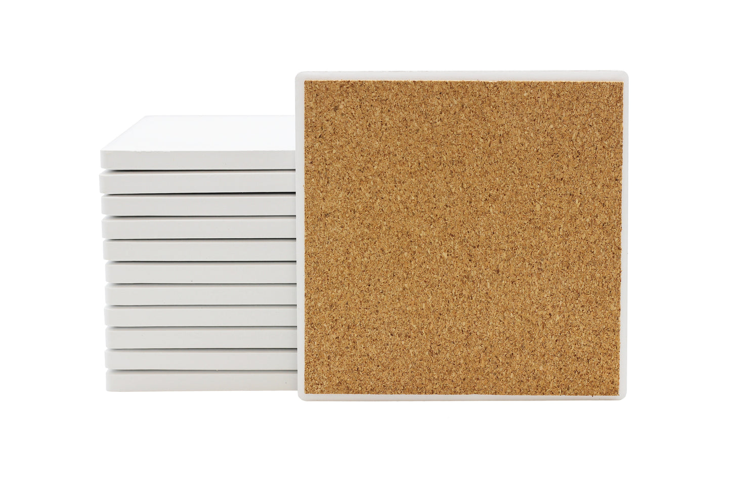 Ceramic Tiles for Crafts and Coasters - 4" Square Tiles with Cork Backers