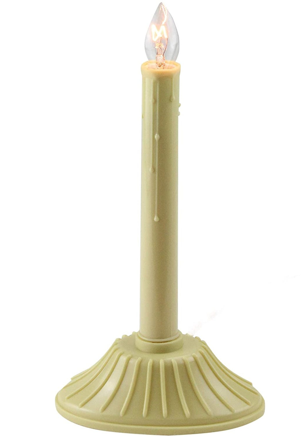 Creative Hobbies 9.5" Ivory Candolier Christmas Indoor Candle Lamp - Elegant - plastic, for night light