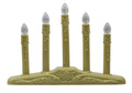 5 Light Electric Candolier Indoor Christmas Candle Lamp, Ivory Plastic with Clear C7 Light Bulbs