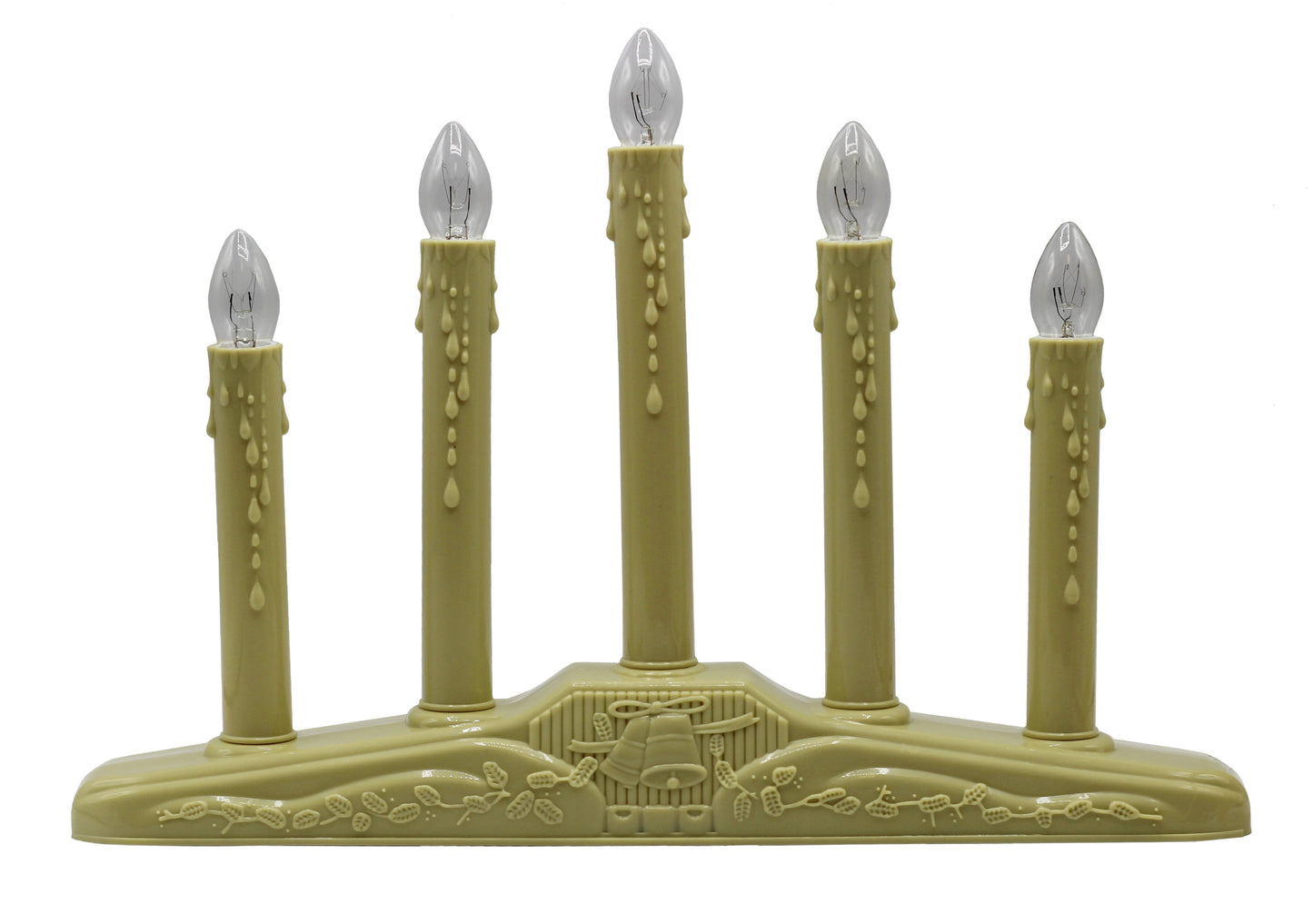 5 Light Electric Candolier Indoor Christmas Candle Lamp, Ivory Plastic with - for night light