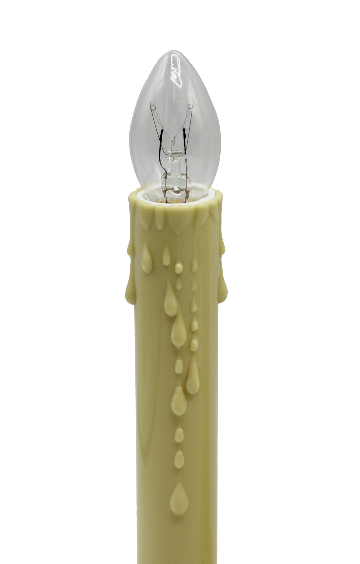 5 Light Electric Candolier Indoor Christmas Candle Lamp, Ivory Plastic with - side view