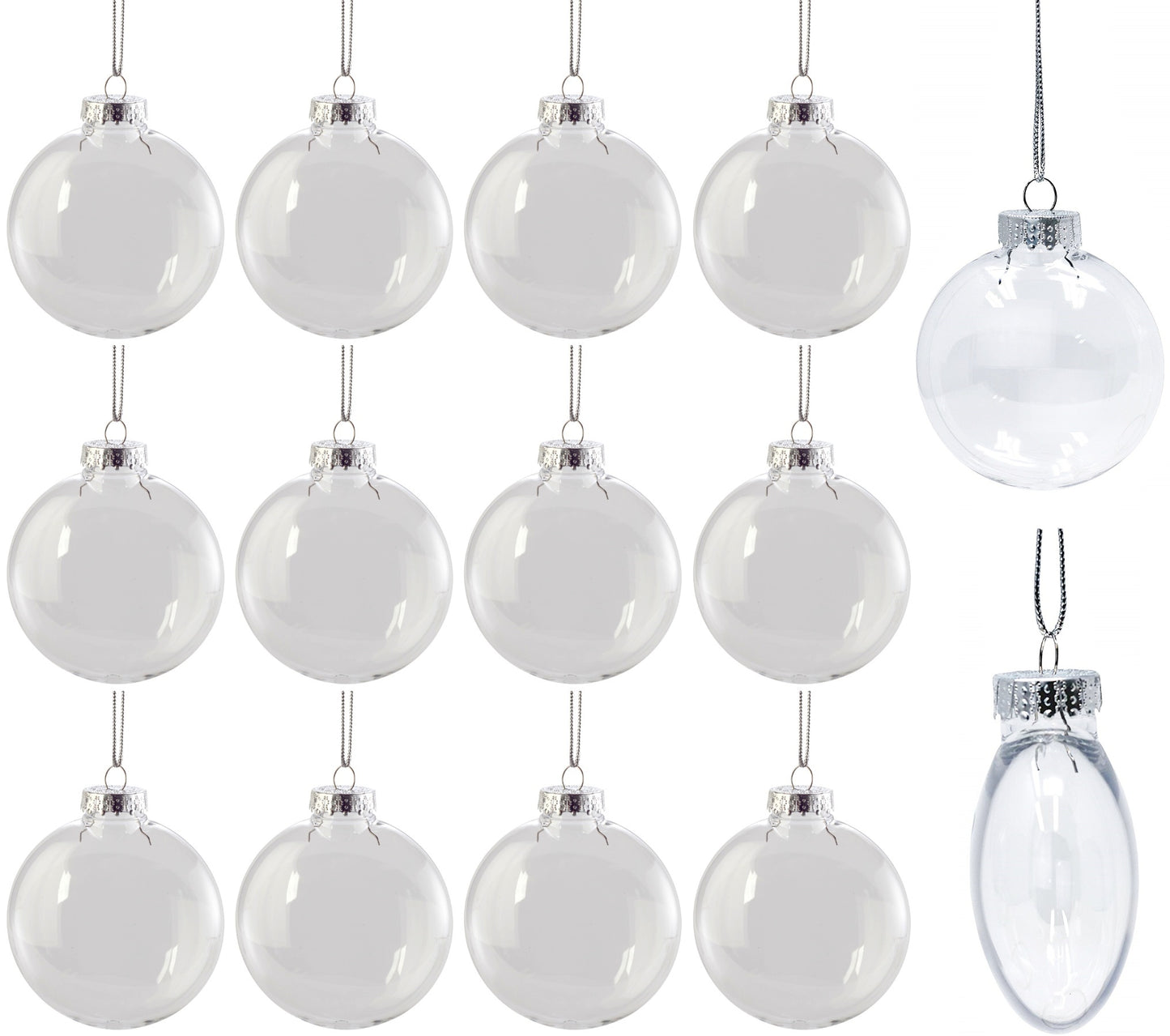 Clear Plastic Round Disc Ornaments 100mm (3.94") Great For Crafts - Box of 12 - glass