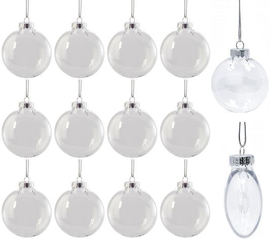 Clear Plastic Round Disc Ornaments 100mm (3.94") Great For Crafts - Box of 12 - glass