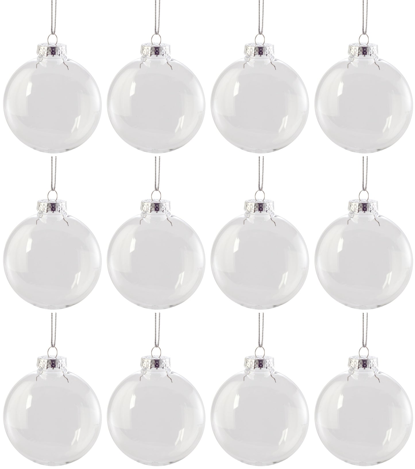 Clear Plastic Round Disc Ornaments 100mm (3.94") Great For Crafts - Box of 12 - view 9