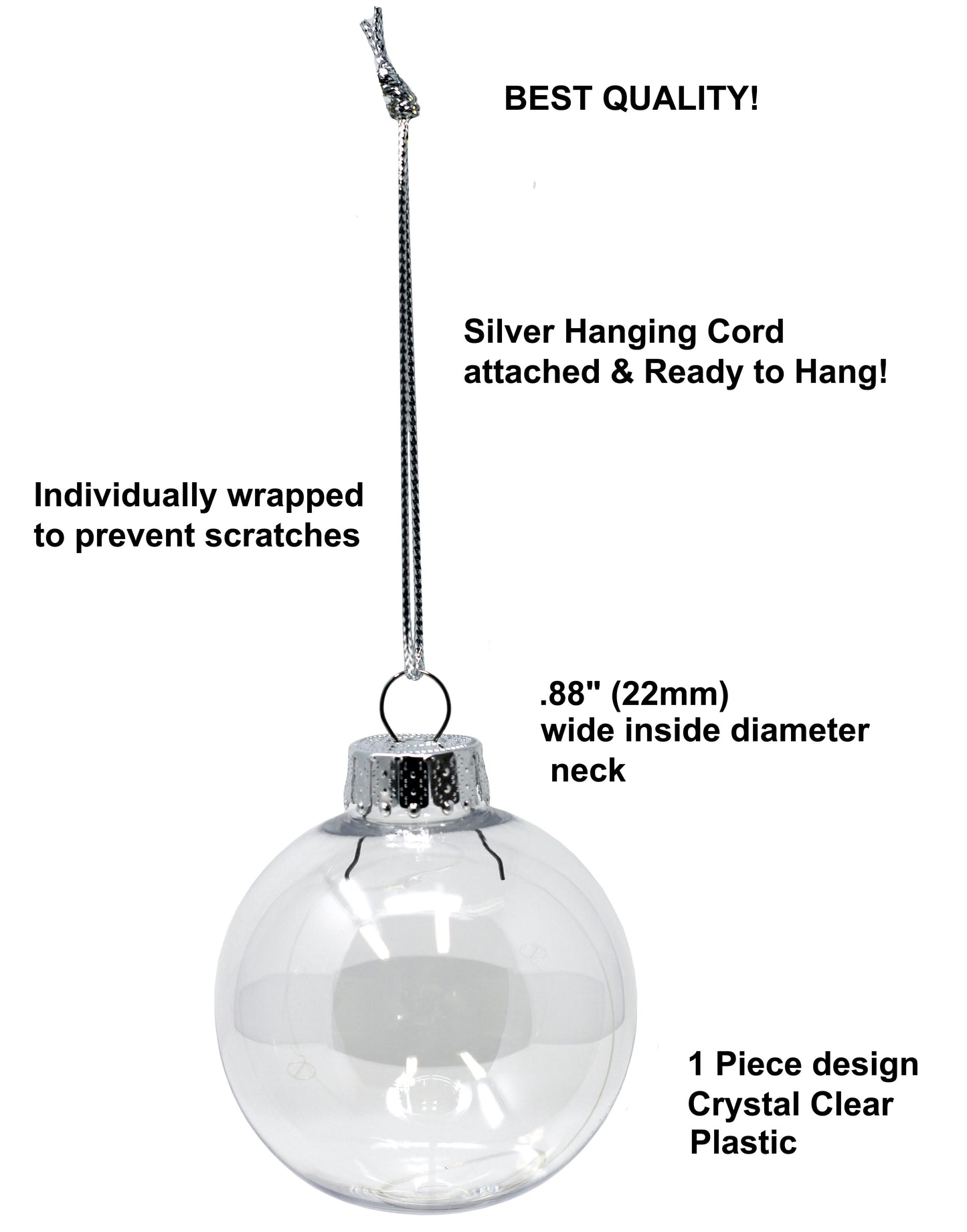 Clear Plastic Round Disc Ornaments 100mm (3.94") Great For Crafts - Box of 12 - close-up