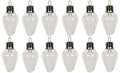 12 Pack -Clear Plastic Light Bulb Shape Christmas Ornaments - 100mm (4 Inch)