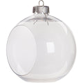 Clear Plastic Ornament Balls, Open Front with Flat Bottom, Great for Terrariums, 3.25 Inch (83 mm), Box of 12 Pieces