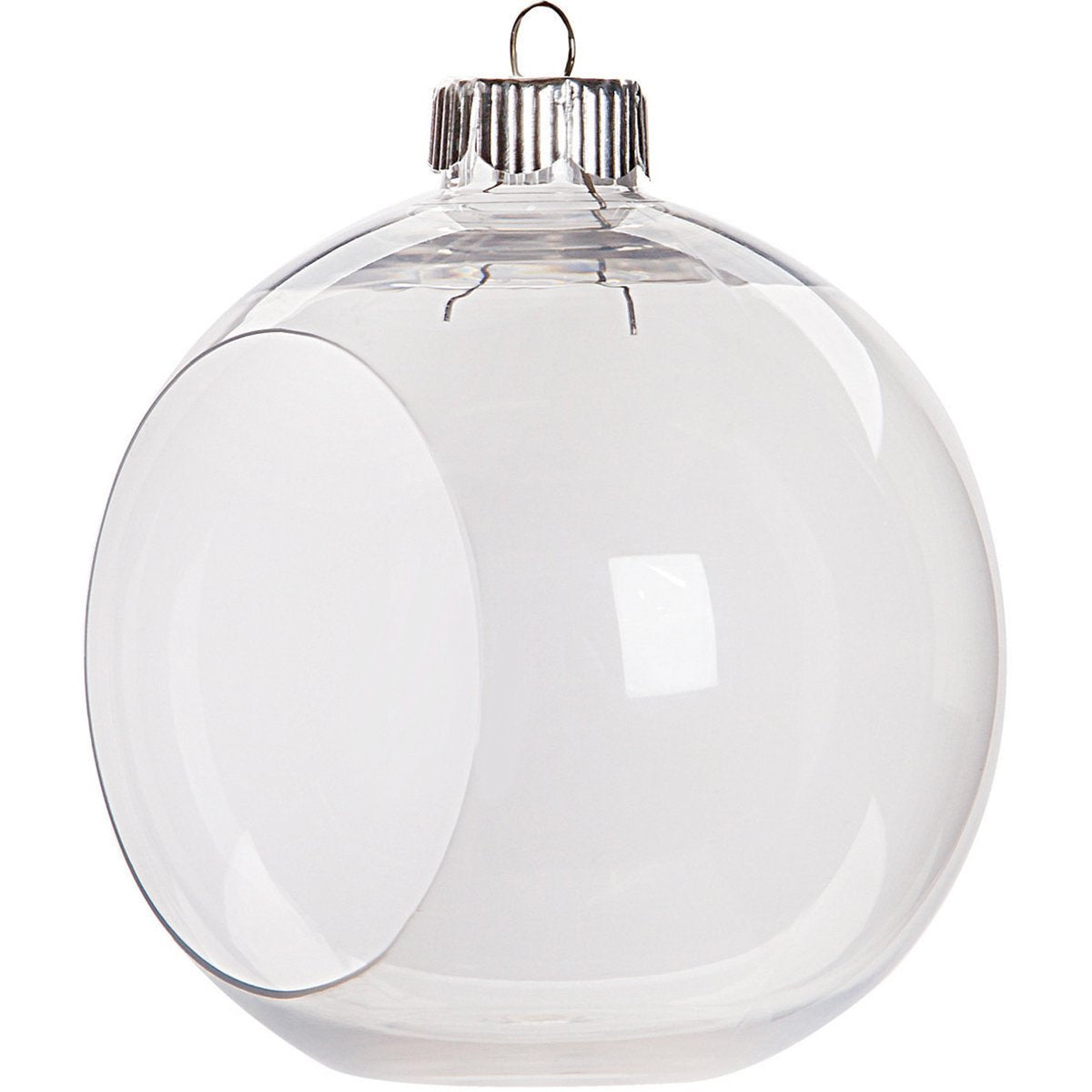 Clear Plastic Ornament Balls, Open Front with Flat Bottom, Great for - glass, for craft