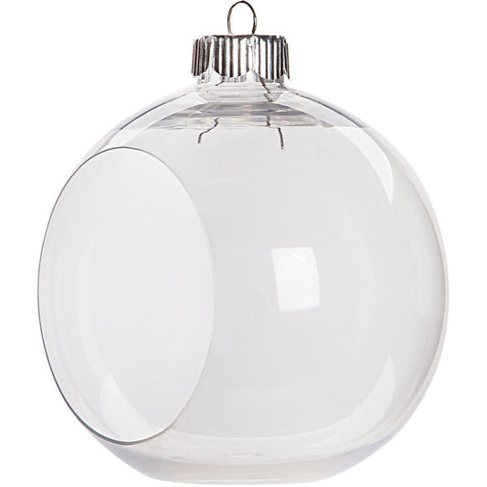 Clear Plastic Ornament Balls, Open Front with Flat Bottom, Great for - glass, for craft