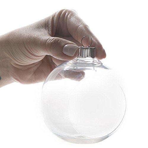 Clear Plastic Ornament Balls, Open Front with Flat Bottom, Great for - side view