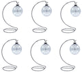 6 Sets - Silver Ornament Display Stand & 67mm Clear Plastic Ornament Ball - Great for Crafting, DIY Christmas Ornaments