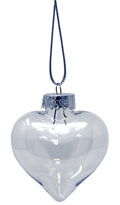 Bulk Pack of 24-Heart Shape Clear Plastic Christmas Ornaments 65mm (2-1/2 Inch) -Great for DIY Crafts, Wedding Party Favors