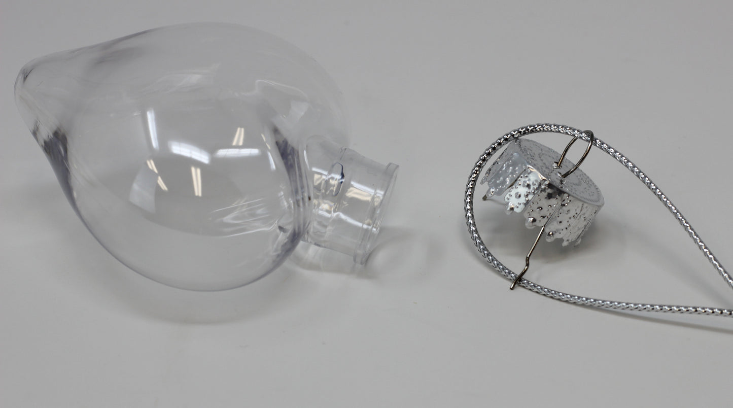 Bulk Pack of 24-Heart Shape Clear Plastic Christmas Ornaments 65mm (2-1/2 Inch) - detail