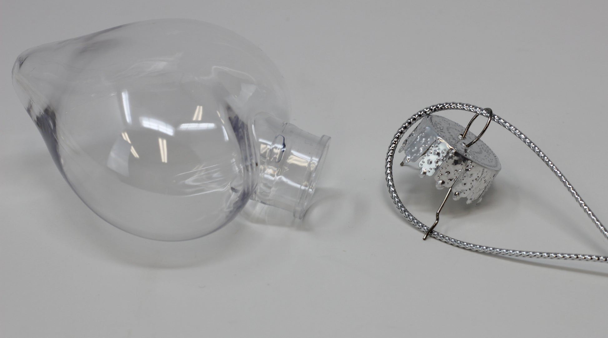 Bulk Pack of 24-Heart Shape Clear Plastic Christmas Ornaments 65mm (2-1/2 Inch) - detail