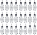 24 Pack - 4 Inch Fillable Light Bulb Shape Clear Plastic Christmas Ornaments with Screw Off Caps -Great for DIY Crafts, Candy, Party Favors