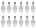 12 Pack - 5.5 Inch Christmas Light Bulb Ornament, Clear Plastic Fillable DIY Light Bulb w/Screw Caps -Great for DIY Crafts, Candy