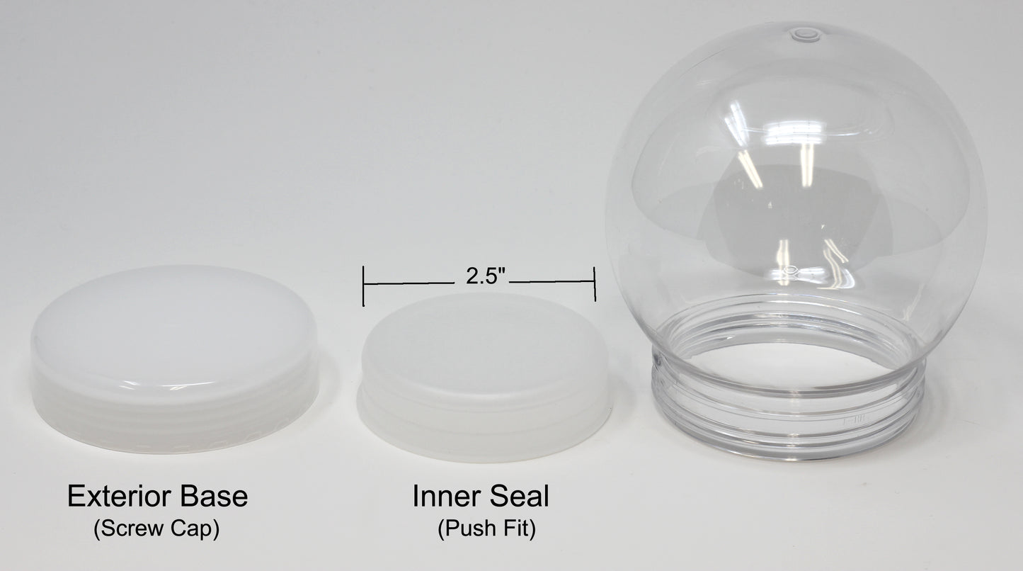 4 Inch DIY Clear Plastic Water Globe Snow Globe with Screw Off Cap - Case Pack - side view