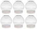 4 Inch DIY Clear Plastic Water Globe Snow Globe with Screw Off Cap - 6 Pack