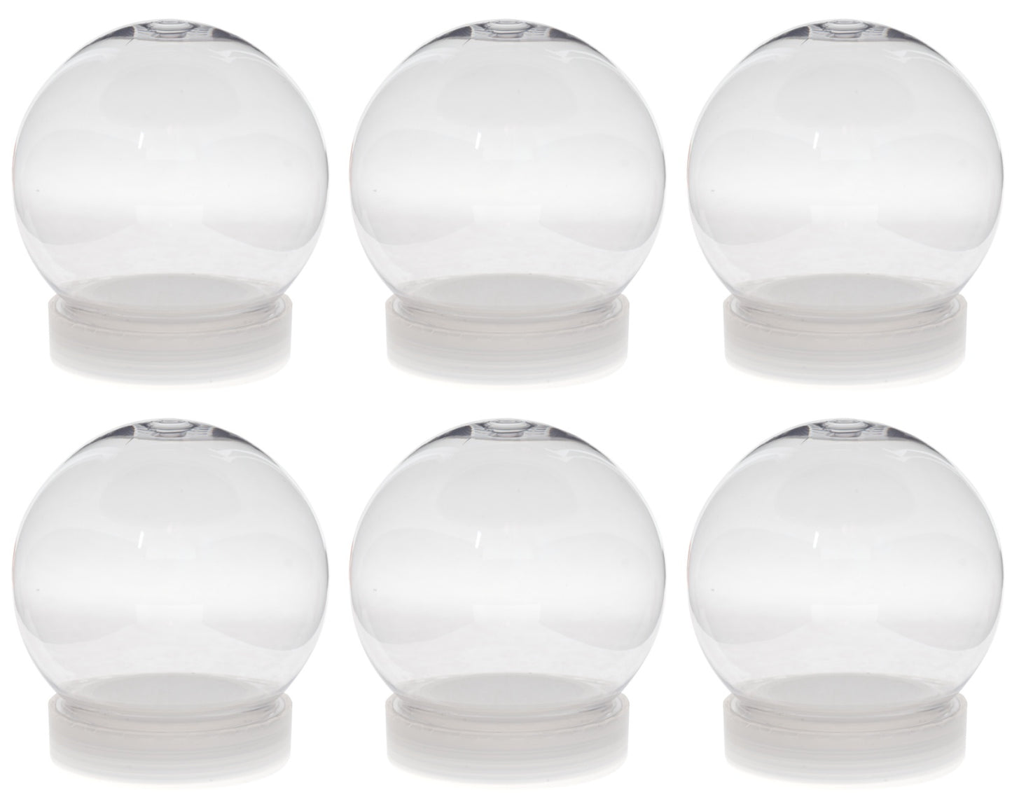4 Inch DIY Clear Plastic Water Globe Snow Globe with Screw Off Cap - 6 Pack - for craft