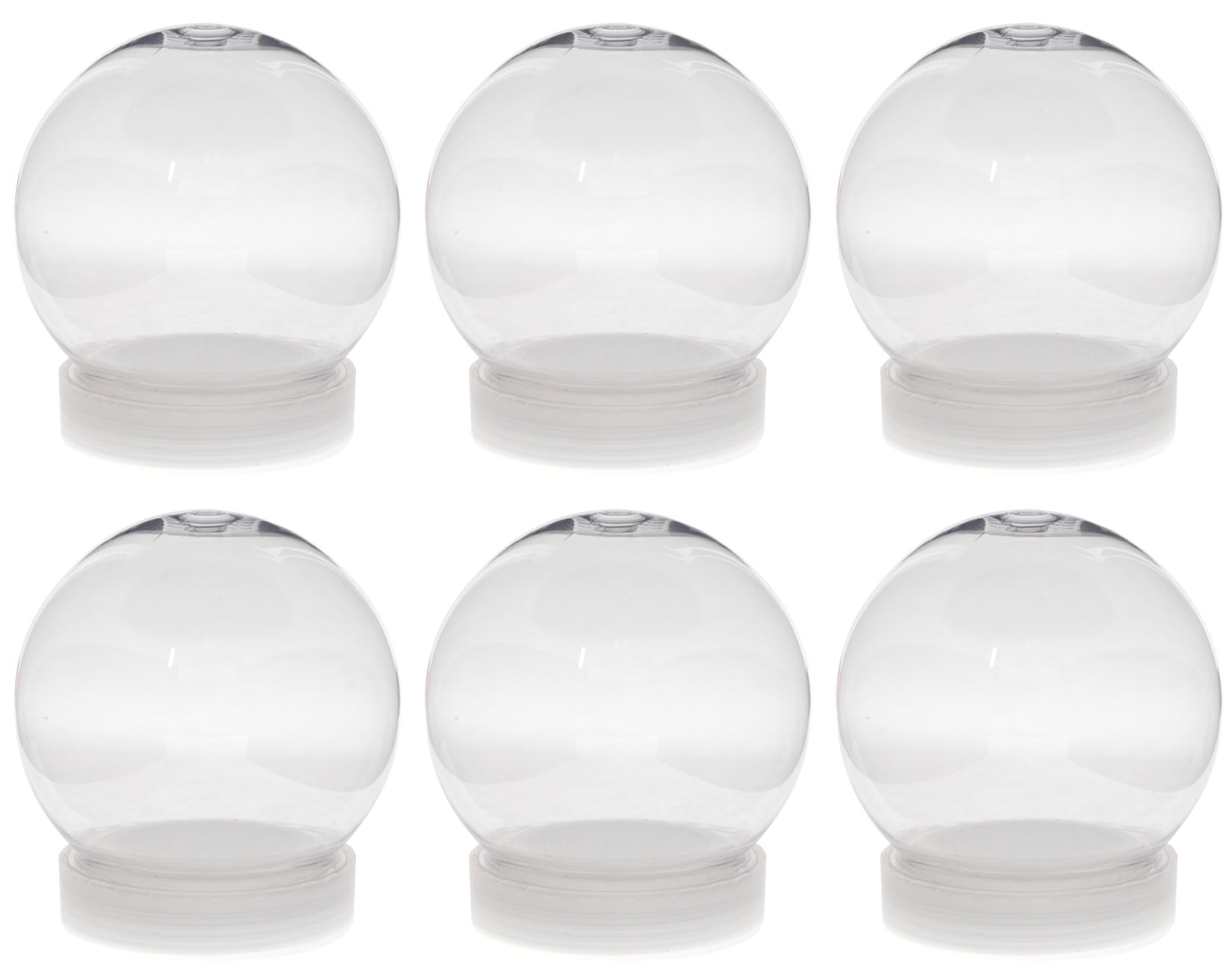 4 Inch DIY Clear Plastic Water Globe Snow Globe with Screw Off Cap - 6 Pack - for craft