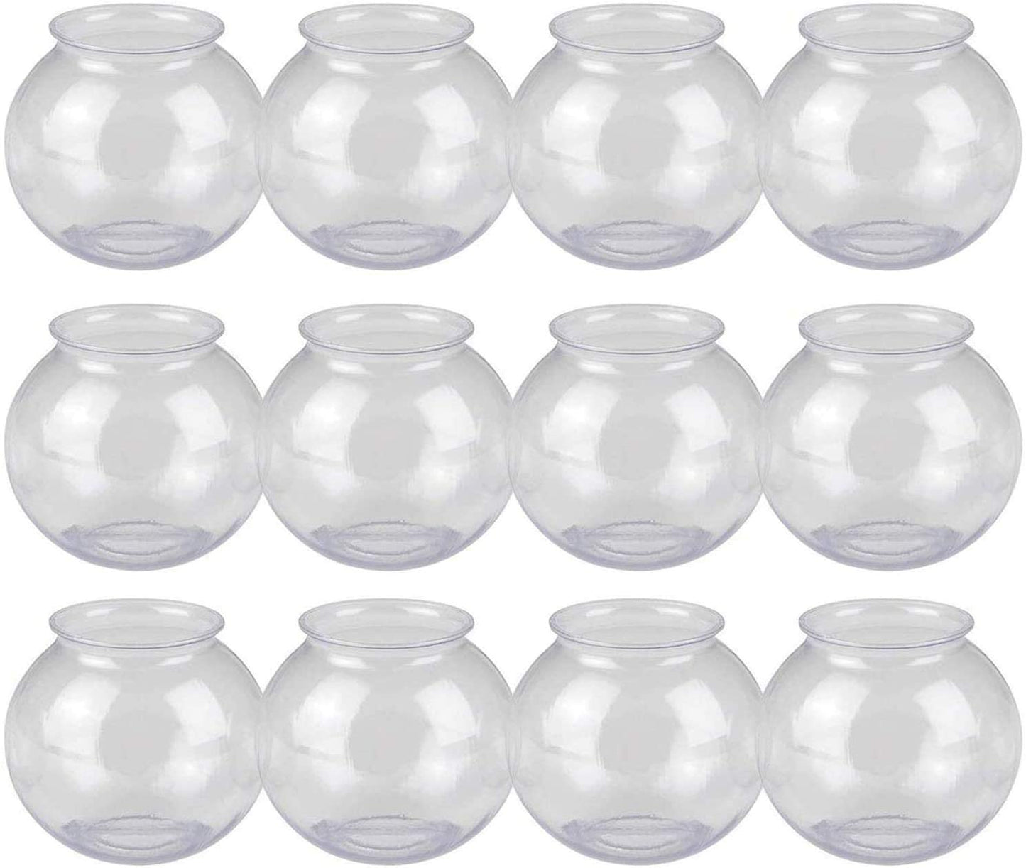 12 Pack - 4 Inch (100mm) Ivy Bowls Clear Plastic Shatterproof - 16 Ounce