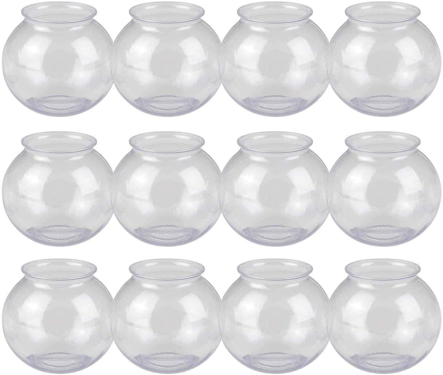 12 Pack - 4 Inch (100mm) Ivy Bowls Clear Plastic Shatterproof - 16 Ounce