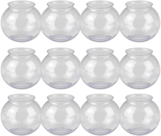 12 Pack - 4 Inch (100mm) Ivy Bowls Clear Plastic Shatterproof - 16 Ounce