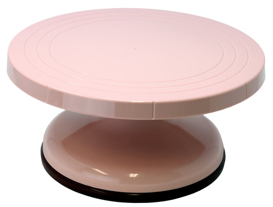 10.5 Inch Rotating Cake Decorating Turntable - Pink Plastic - Revolving Cake