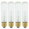 Creative Hobbies® 308 (Pack of 4) 25T10/CL - 25 Watt T10 Clear Tubular - 120V - Medium (E26) Base - Incandescent Light Bulbs