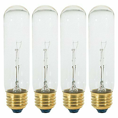 Creative Hobbies® 308 (Pack of 4) 25T10/CL - 25 Watt T10 Clear Tubular - 120V - - brass