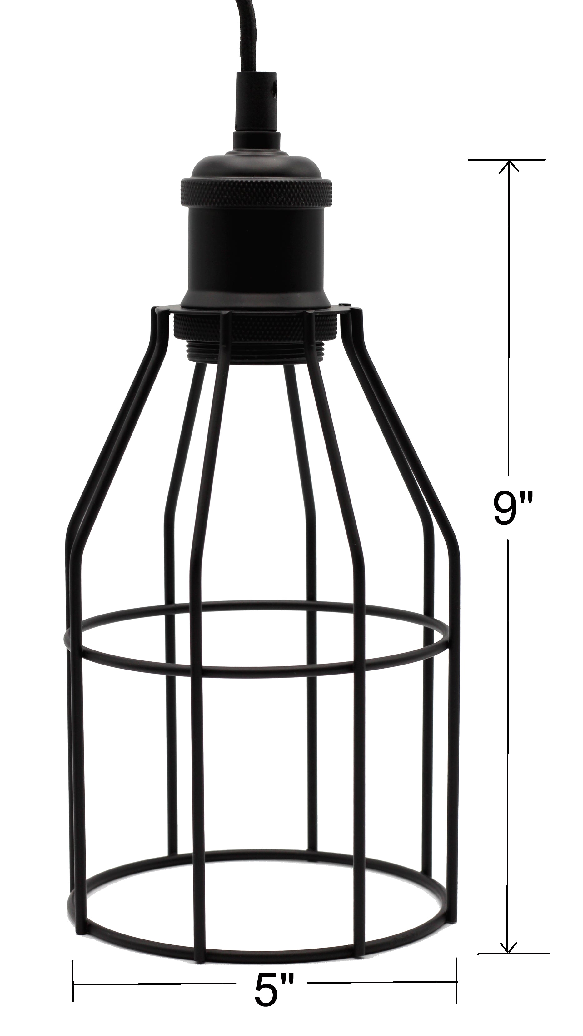 Industrial Hanging Pendant Light with Plug in Cord, Vintage Wire Cage Lamp for - view 6