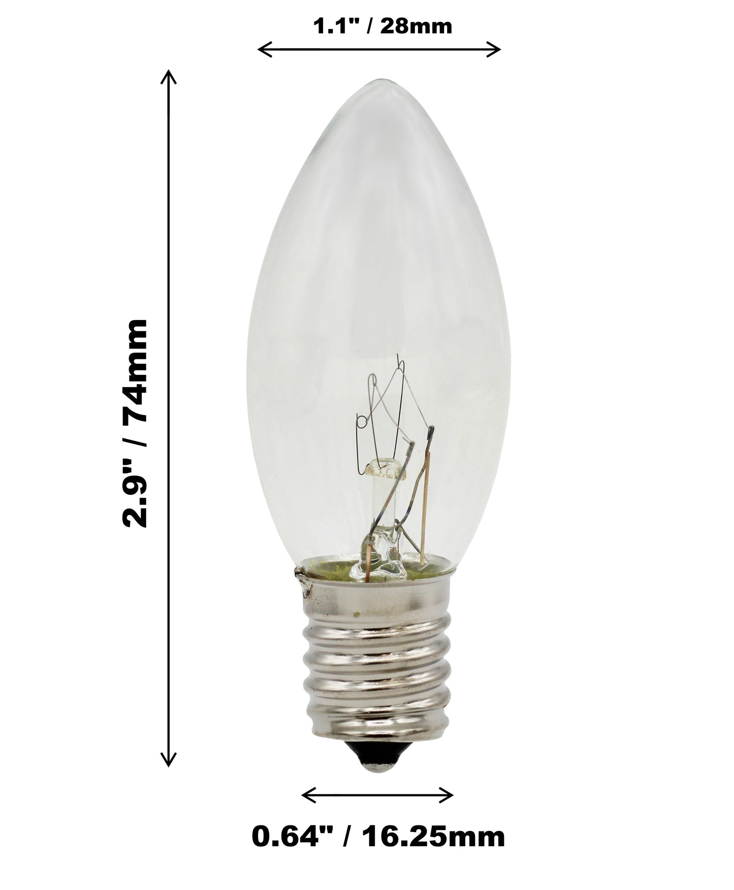 Creative Hobbies Box of 25 Clear Blinker Light Bulbs, C9 Intermediate Base, - detail