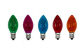 Colored C7 E12 Random Blinking Light Bulbs, 7 Watt, for Christmas Strings and Night Lights - 25 Pack