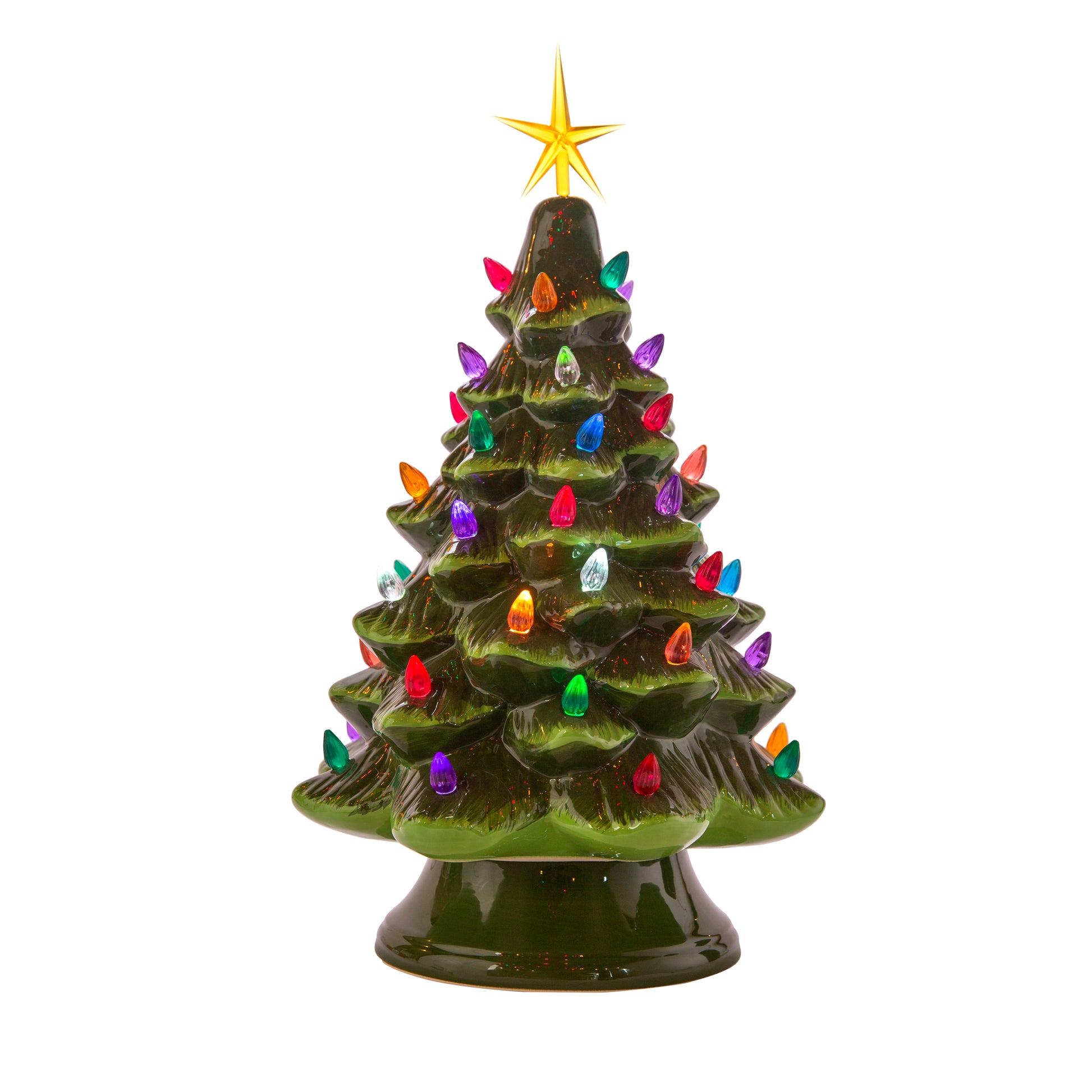6 Pack Multicolor Stars Ceramic Christmas Tree Lights Plastic Light Decorations - side view