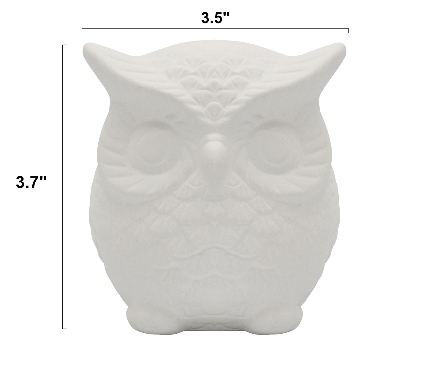 4 Pack of Ready to Paint Ceramic Bisque Owl Shape Figurines - detail